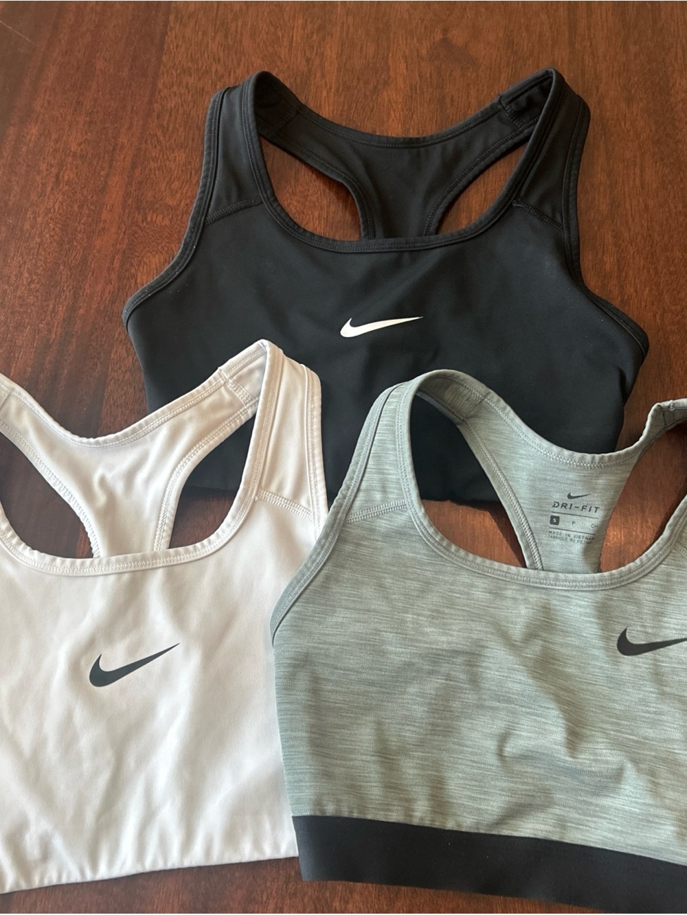 Nike White Dri-FIT Sports Bra